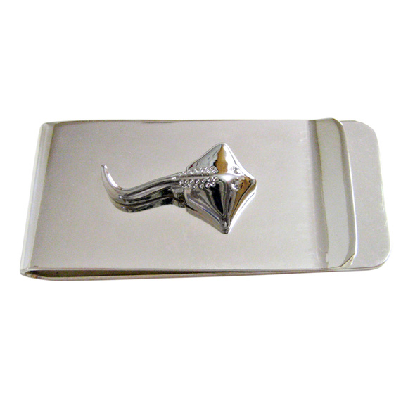 Amazon.com: Stainless Steel Brushed Black Stingray Money  Sting Ray Money Clip